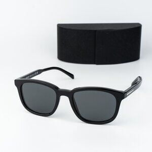 Prada Men Sunglasses Black Grey Square PRA21S 16K08Z NEW AUTHENTIC